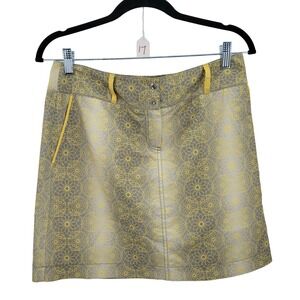Annika Cutter & Buck Athletic Skort Sz 4 Activewear Golf Tennis Yellow Floral